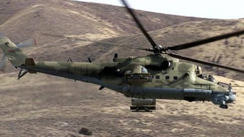Появились кадры крушения российского вертолета в Сирии